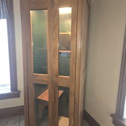 1940's  oak phone both in excellent condition.  Phone,  fan and light all work