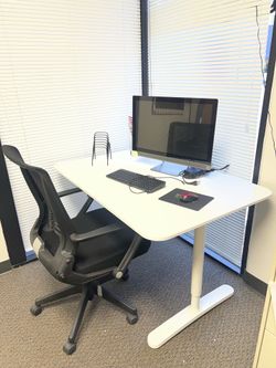 White desk and chair, 2 sets
