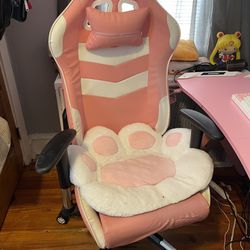 Pink Gaming Desk And Chair