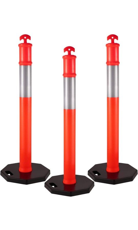 Professional Traffic Delineator Posts 44" (3 Pack)