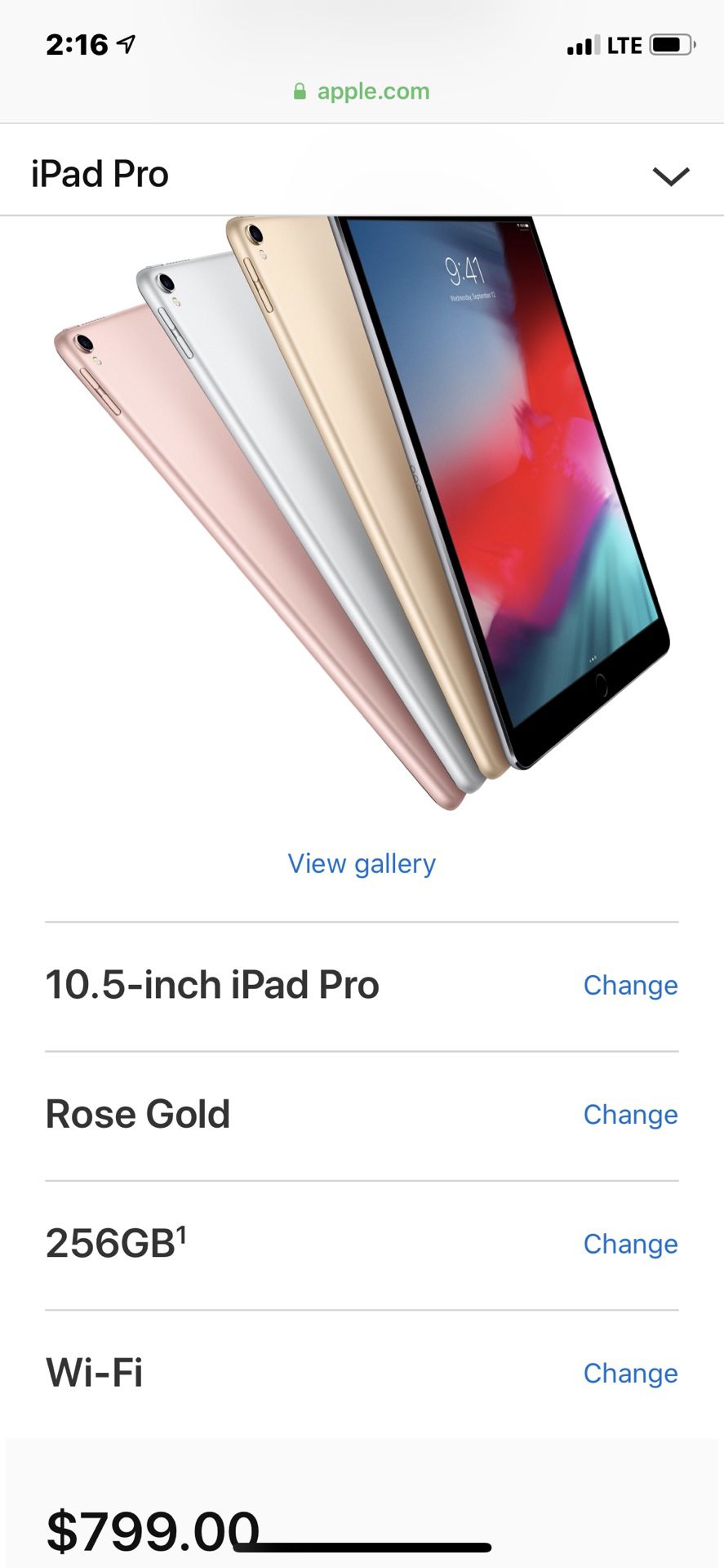 iPad Pro brand new unopened 256 GB GOLD