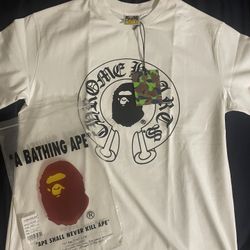BAPE x Chrome Hearts White Tee Size L 