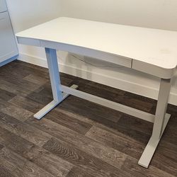 White/Gray 47" Power Adjustable Height Desk