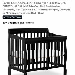 Dream On Me Aden 4-in-1 Convertible Mini Baby Crib