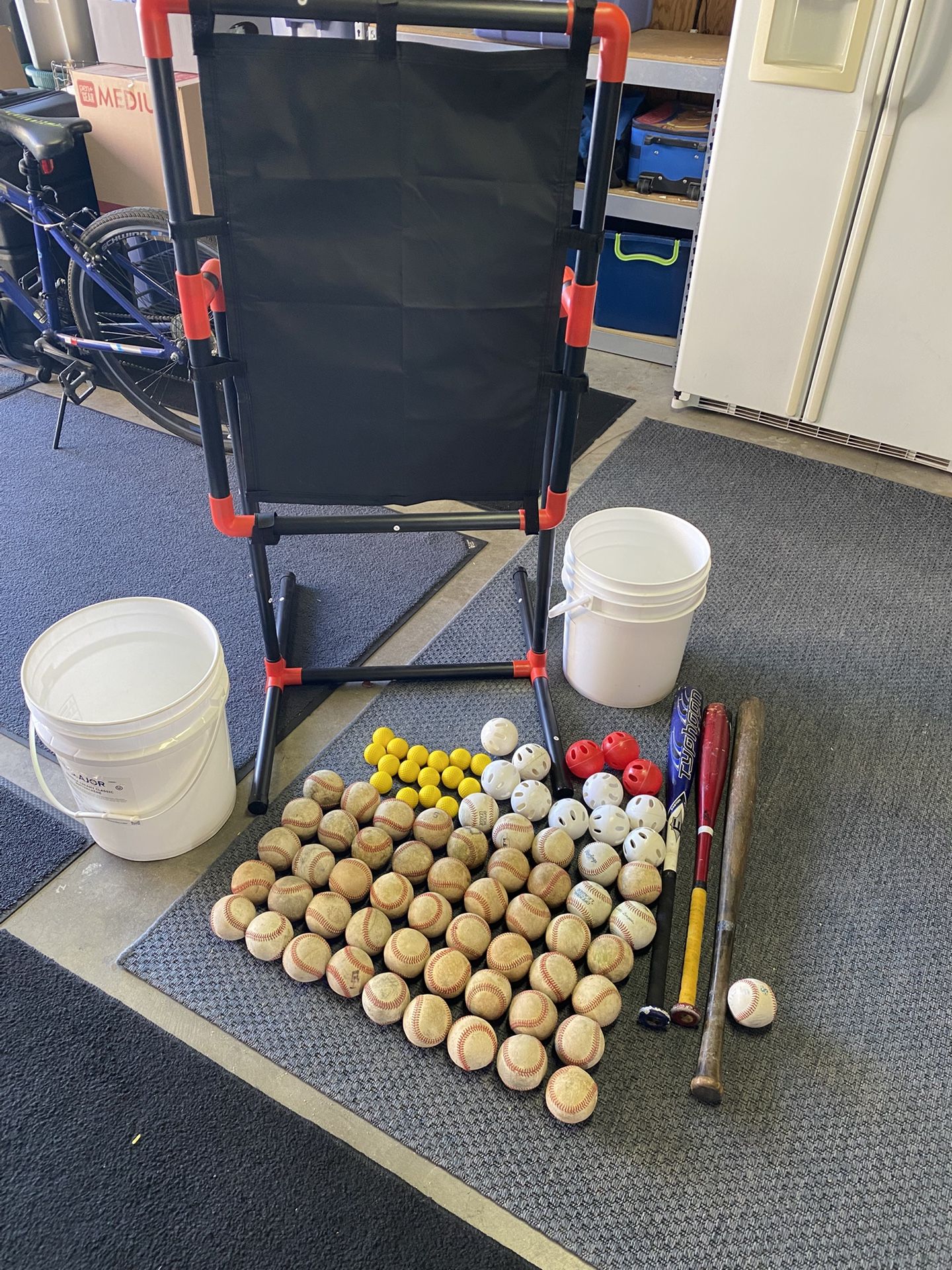 Baseballs, Wiffle Balls, Small Balls, Bats And Target
