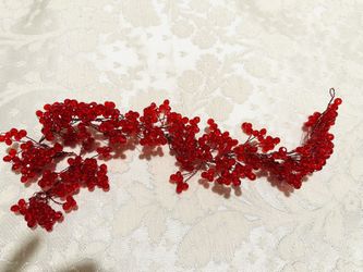 Brand New red crystal wedding hair accessory