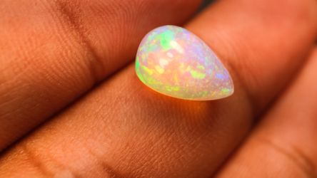 Natural Ethiopian Opal 3.2 Ct Pear Cabochon Loose Gemstone