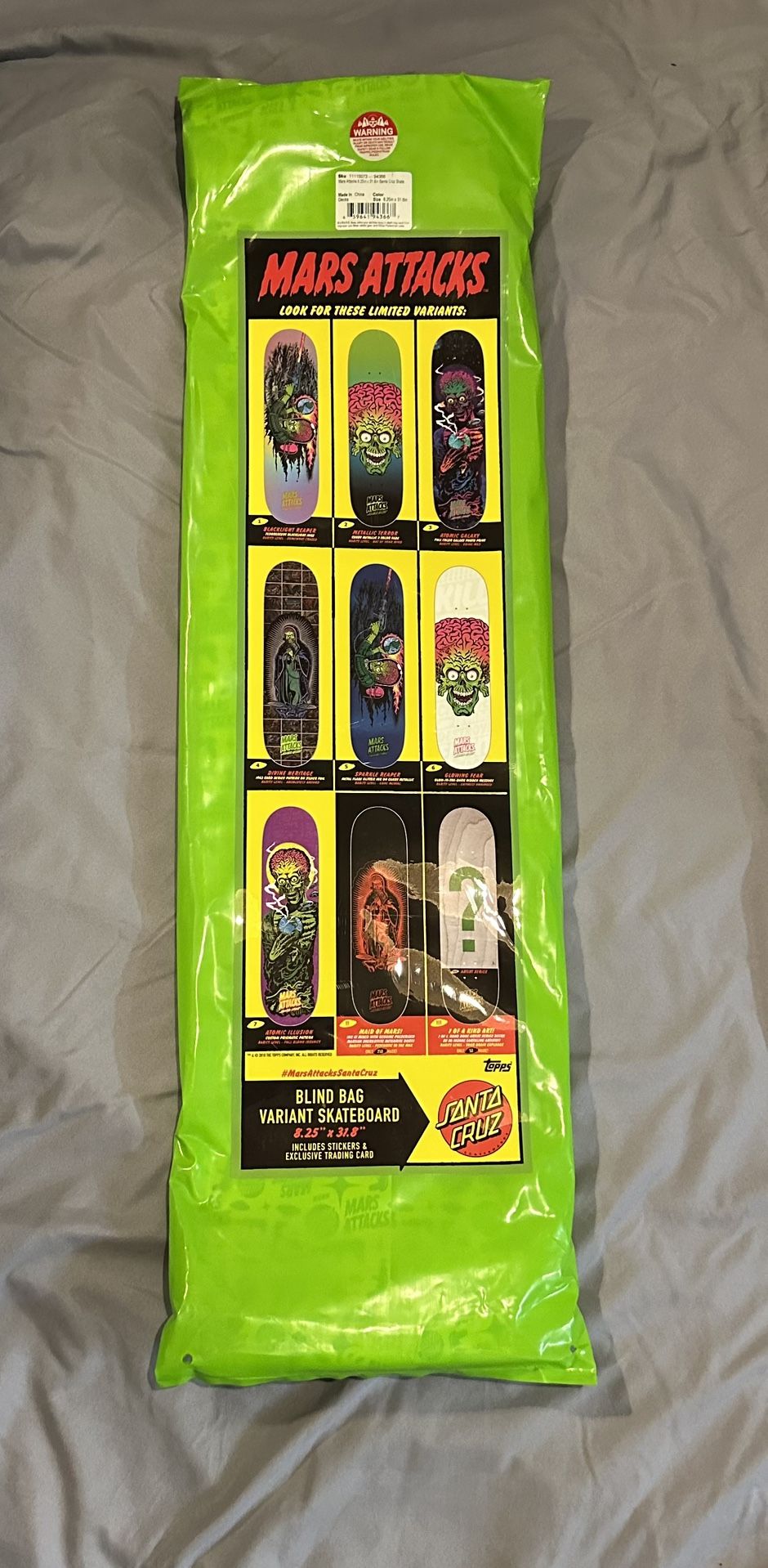 Santa Cruz x Mars Attack Sealed New Blind Bag Skateboard Deck