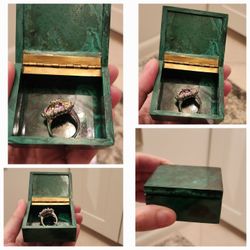 Collectable.  Rare.  Malachite Stone Box. 