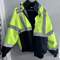 HI VIS Fleece Lined parka - L