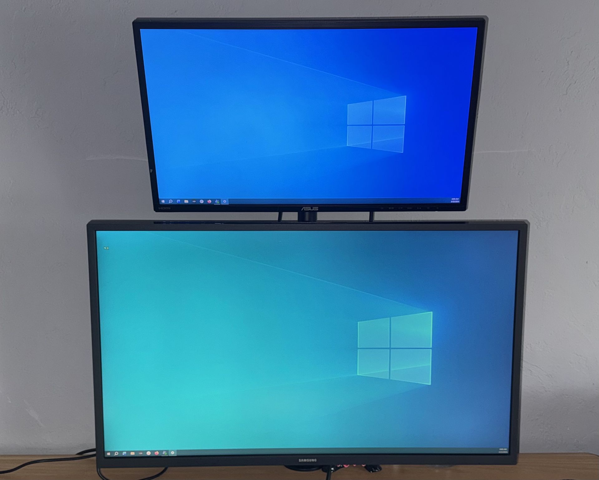 32” Samsung and 23.6” ASUS Monitors with Arm Mount