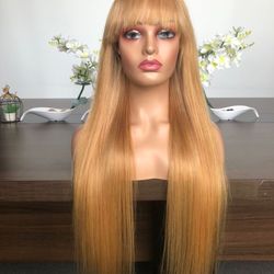 30’’ Color 27’ Blonde Bang Wig  