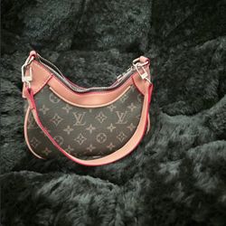 Monogram Pochette Shoulder Bag Brown/red Trim