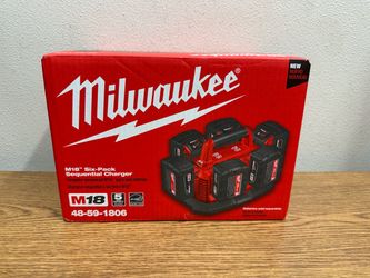 Milwaukee 48-59-1806 M18 18-Volt Lithium-Ion 6-Port Sequential Battery Charger