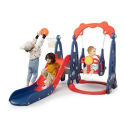 Kids 3 In 1 Slide And Swing Set Indooor/ Outdoor New 