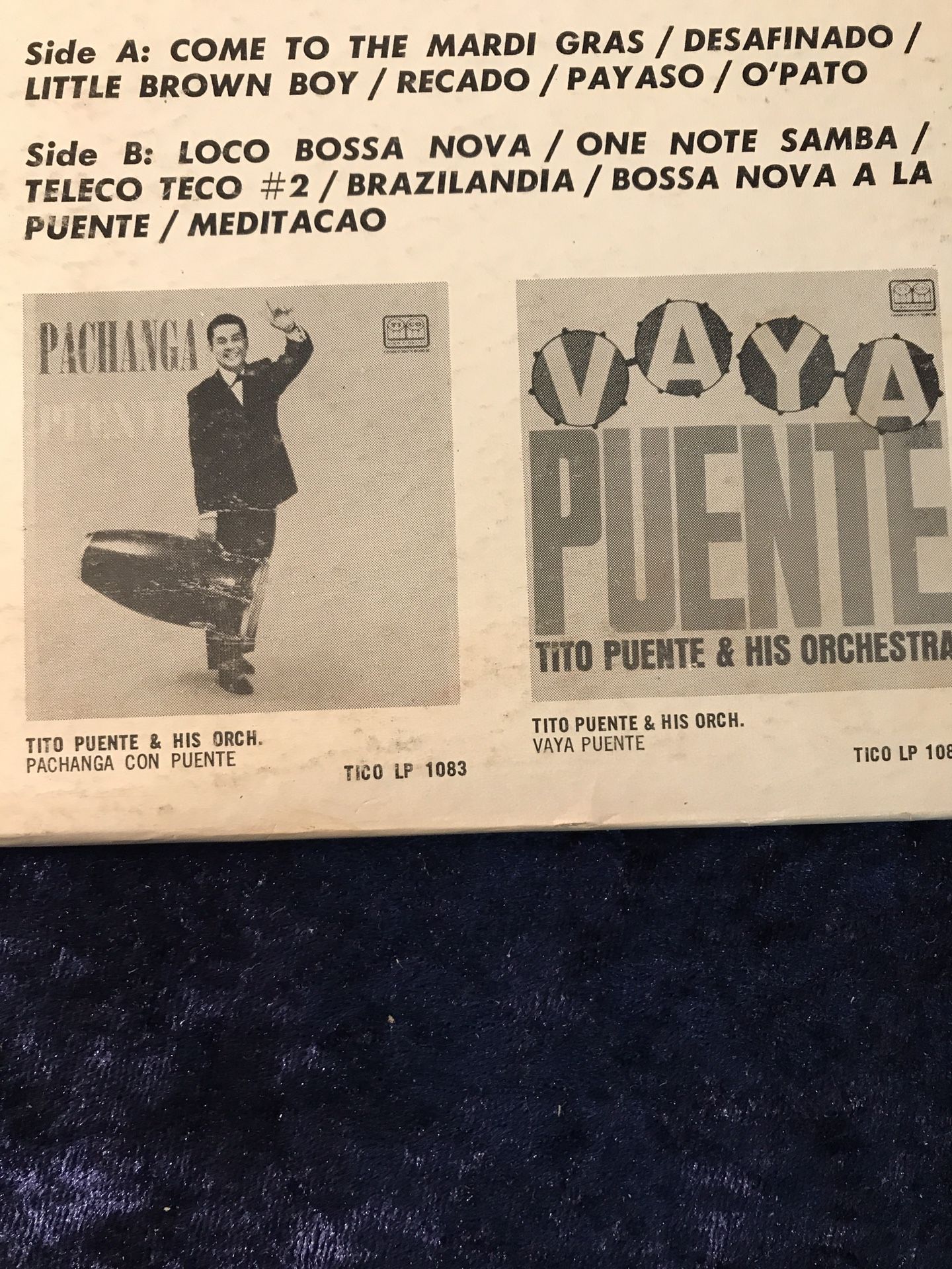 TITO PUENTE - Bossa Nova by Puente - LP 1962 Jazz Vinyl Mono