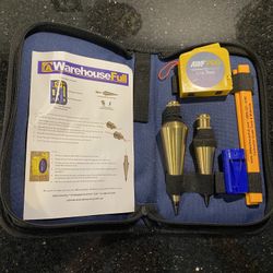 AWF PRO Solid Brass Plumb Bob Kit 14 ft Line Reel 2 Pencils Sharpener & Case 
