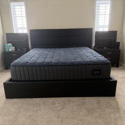 King size bed frame with headboard