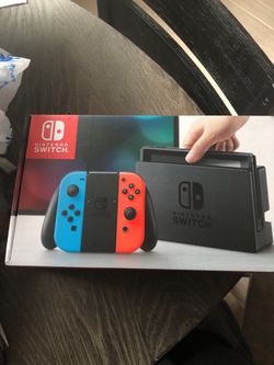 Nintendo Switch with Neon Blue & Neon Red Joy Con