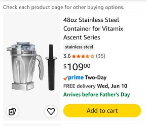 Stainless steel replacement blender cup