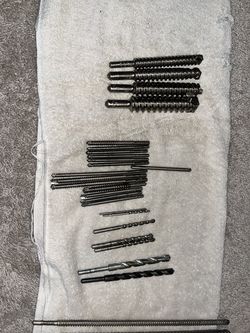 Vintage tool box with masonry drill bits