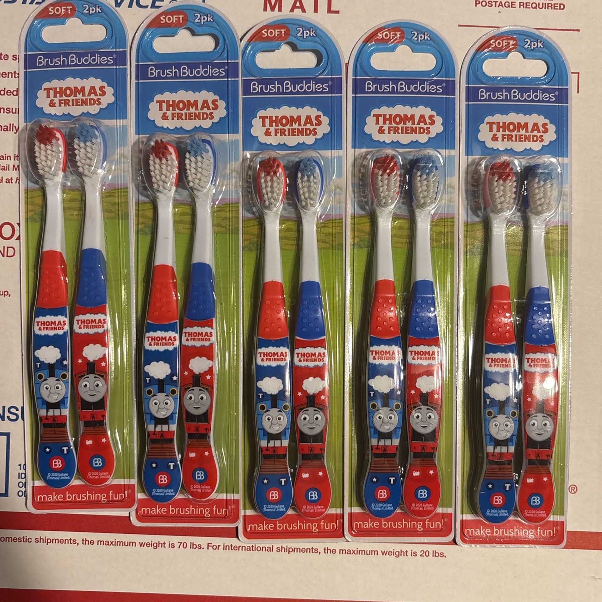 Thomas The Train And Friends Set Of 2 Toothbrushes $2 Each Set New