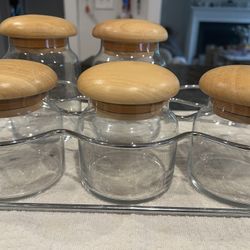 Glass And Wood Containers 