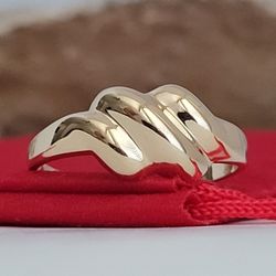 ❤️10k Size 8.25 Precious Solid Yellow Gold Grooved Puffy Band Ring!/ Anillo de Oro con Diseño de Banda Acanalada! 👌🎁Post Tags: 10k 14k