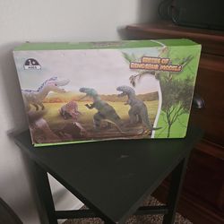 Series of dinosaur models