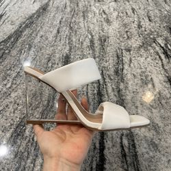 Steve Madden white with clear heels