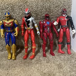 Power Rangers lot of 4 figures Mystic Force 5" Solaris Knight Sabans Dino Fury