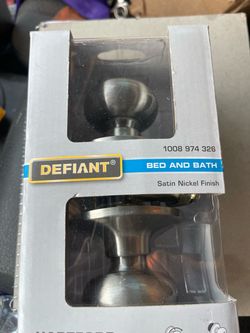 Defiant Bed and Bath Door Knob Satin Nickel