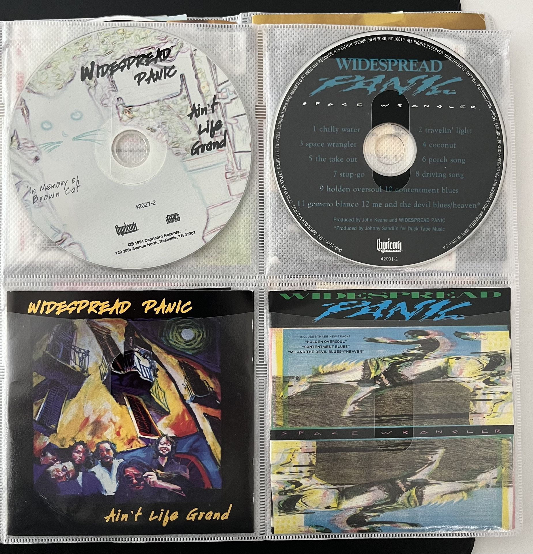 2 CDs Widespread Panic. Great collection of songs. Includes 2 CDs and album notes and art. No plastic gem boxes. In CD sleeve. I can mix and match any