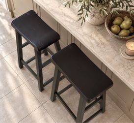 Solid Wood Counter Height Stools – Pair