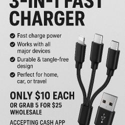 For Sale: 3-in-1 Fast Charger (Type-C
