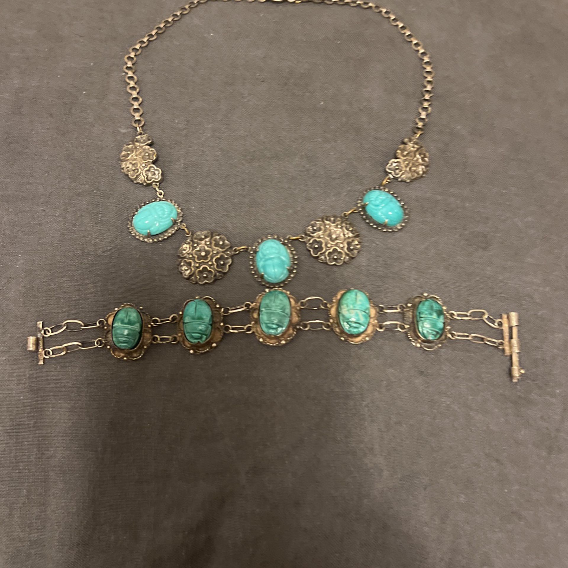 1940’s Egyptian Necklace And Bracelet 