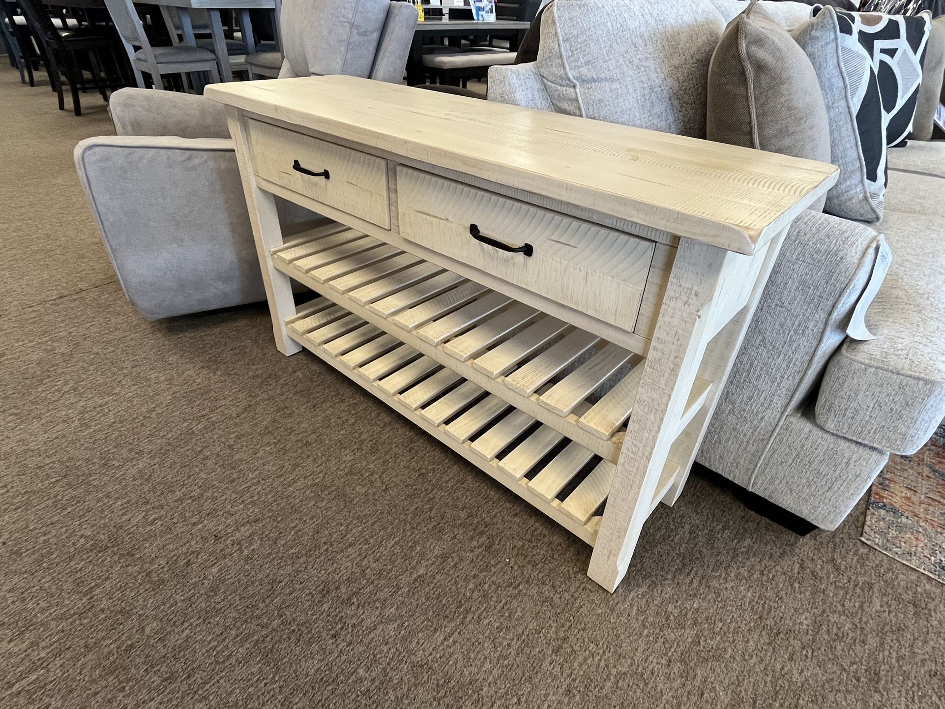 White Farmhouse Sofa Table