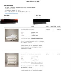 Restoration Hardware bedding and Night Stands (x2)  