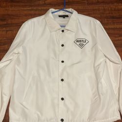 Eighty Eight Plantinum Hustle Mens Small White Snap Up Jacket 