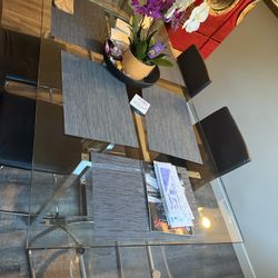 Glass Dinner Table With Chairs 