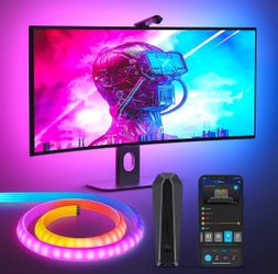 Govee RGBIC Monitor Backlight, Smart Gaming Light for 24"-32" PC, DreamView G1 LED Neon Strip Light with Camera, Support 2.4G Wi-Fi with 4 Game Modes 