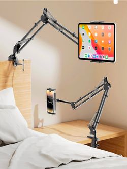33.5 Inch Tablet Stand, Adjustable Gooseneck Tablet Arm, Universal Tablet Holder Stand