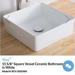 NEW Kraus Viva Series Ceramic Vessel Bathroom Sink