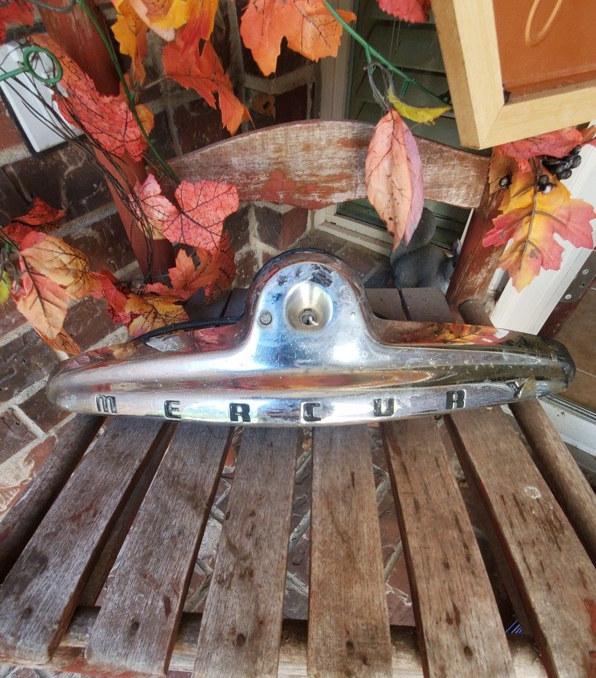 Mercury 1949 Trunk Chrome Trunk Latch, Handle, Bezel, Emblem