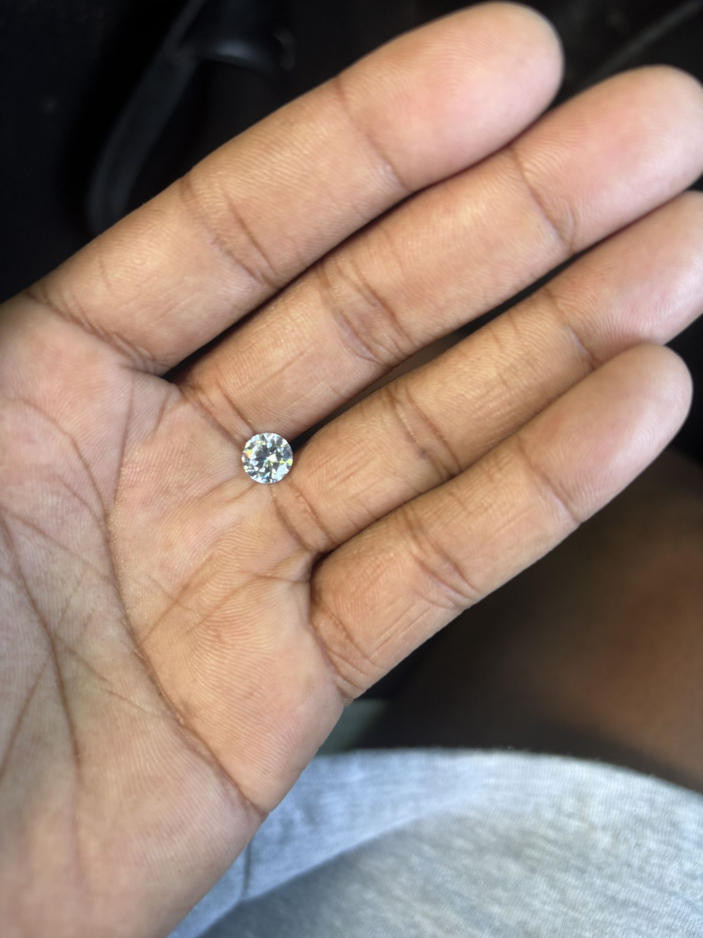 Diamond with earring back