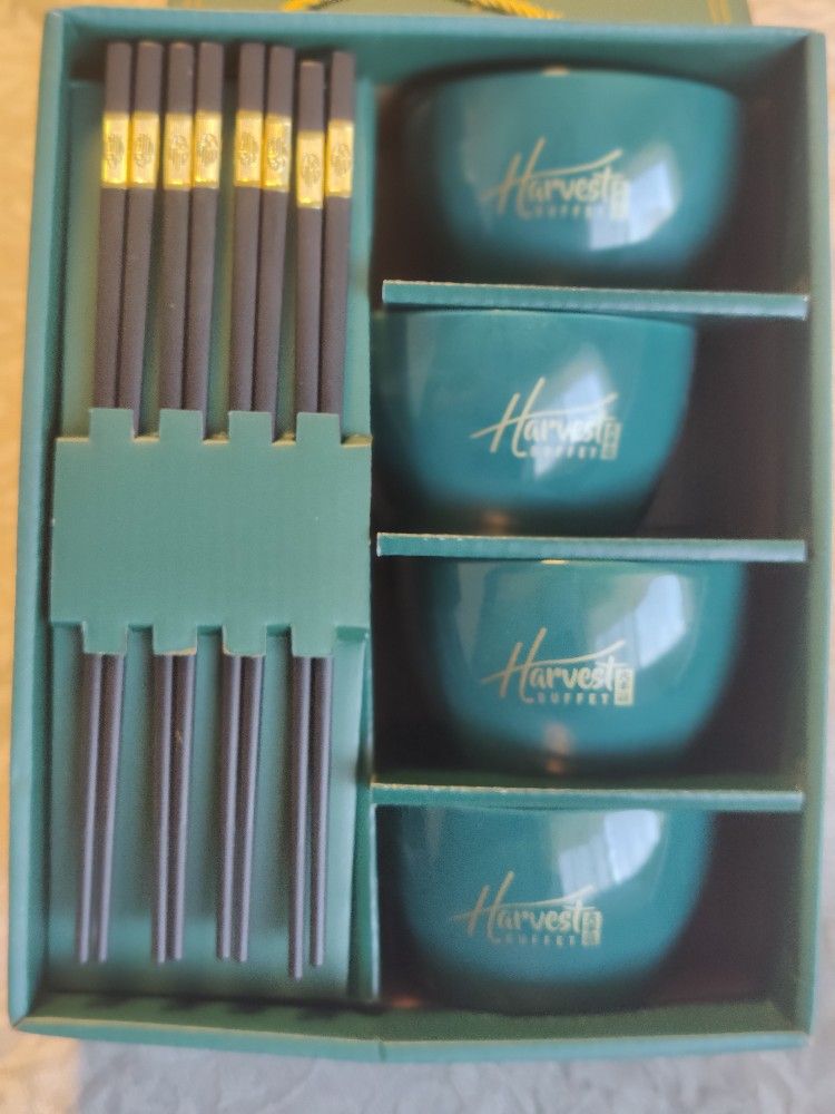  Harvest Buffet Bowls & Chopsticks Set 