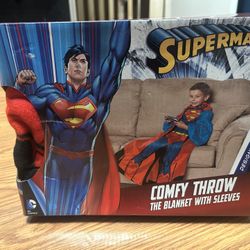 Kids' Superman Costume Comfy Throw Blanket With Sleeves