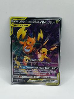 Non TCG Pokemon Raichu & Alolan Raichu Gx Tag Team Fan Art Card