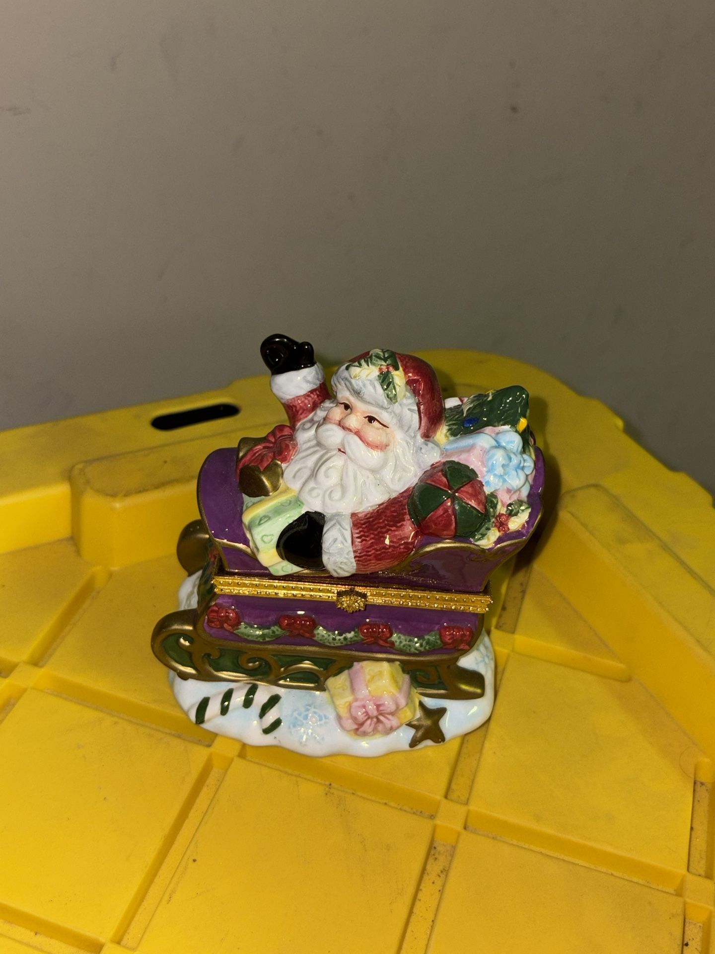 Christmas Decor Santa Trinket Box