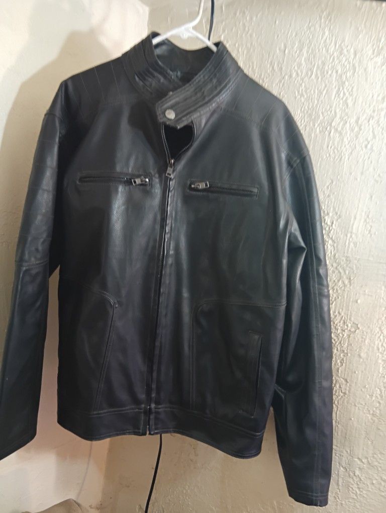 Men's Medium Faux Leather Jacket. Moonshine Spirit.